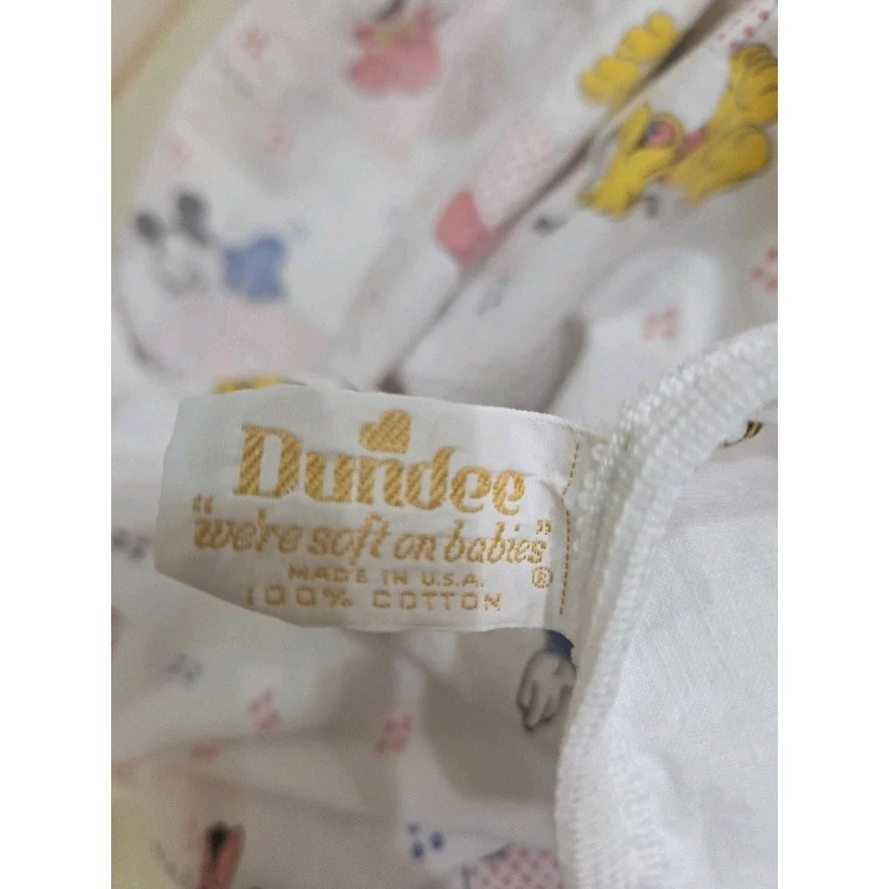 Vintage Dundee Mickey Mouse ABC Fitted Crib Sheet, 1984 Walt Disney Co